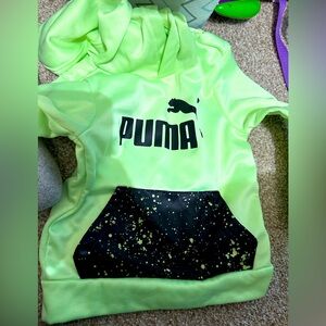 Neon Green Toddler Boy Puma Hoodie 2T Brand New Never Worn